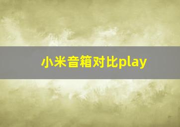 小米音箱对比play