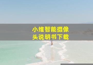 小维智能摄像头说明书下载