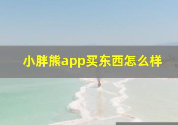 小胖熊app买东西怎么样