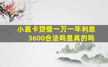 小赢卡贷借一万一年利息3600合法吗是真的吗