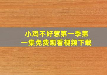 小鸡不好惹第一季第一集免费观看视频下载