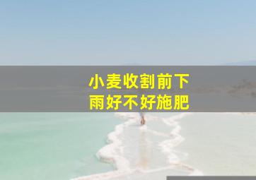 小麦收割前下雨好不好施肥