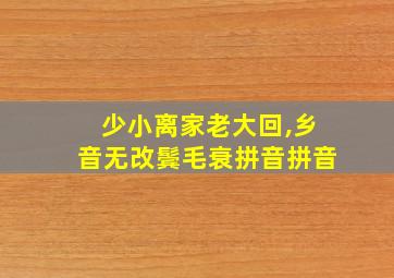 少小离家老大回,乡音无改鬓毛衰拼音拼音