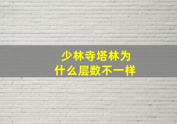 少林寺塔林为什么层数不一样