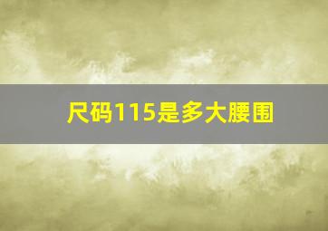 尺码115是多大腰围