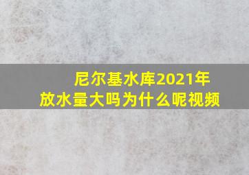 尼尔基水库2021年放水量大吗为什么呢视频