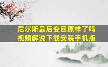 尼尔斯最后变回原样了吗视频解说下载安装手机版