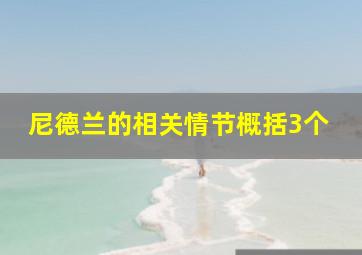 尼德兰的相关情节概括3个