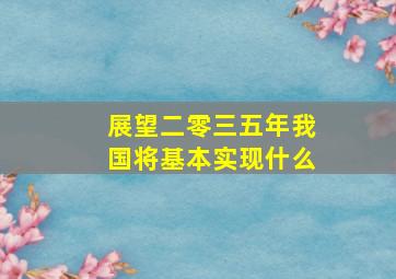 展望二零三五年我国将基本实现什么