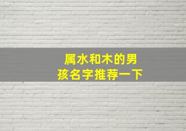 属水和木的男孩名字推荐一下