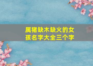 属猪缺木缺火的女孩名字大全三个字