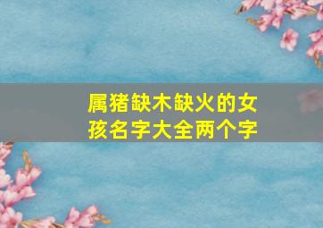 属猪缺木缺火的女孩名字大全两个字