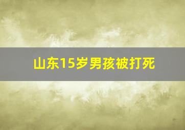 山东15岁男孩被打死