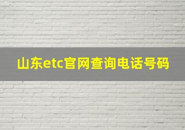 山东etc官网查询电话号码