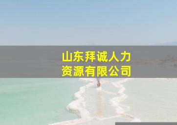 山东拜诚人力资源有限公司