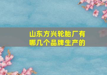 山东方兴轮胎厂有哪几个品牌生产的