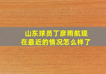 山东球员丁彦雨航现在最近的情况怎么样了