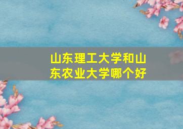 山东理工大学和山东农业大学哪个好