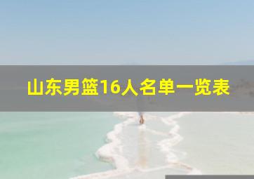 山东男篮16人名单一览表