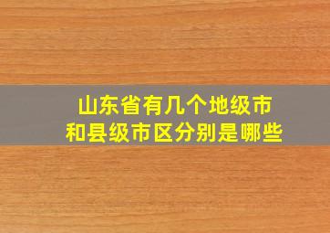 山东省有几个地级市和县级市区分别是哪些