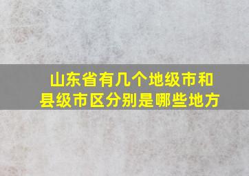 山东省有几个地级市和县级市区分别是哪些地方