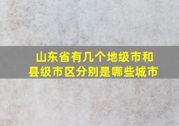 山东省有几个地级市和县级市区分别是哪些城市