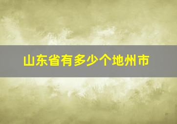 山东省有多少个地州市