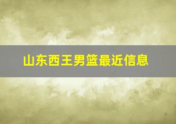 山东西王男篮最近信息