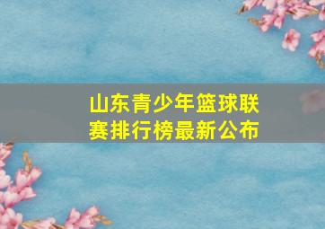 山东青少年篮球联赛排行榜最新公布