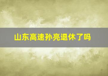 山东高速孙亮退休了吗