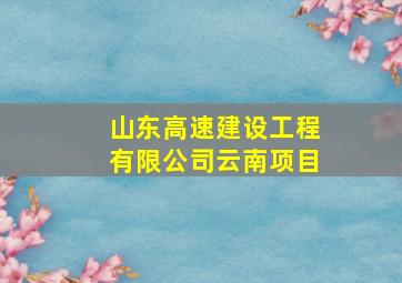 山东高速建设工程有限公司云南项目