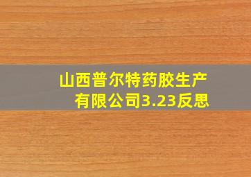 山西普尔特药胶生产有限公司3.23反思