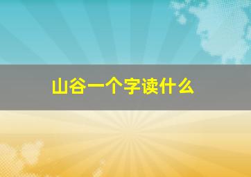 山谷一个字读什么