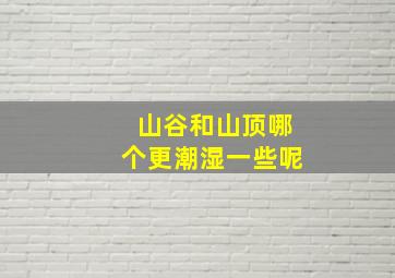 山谷和山顶哪个更潮湿一些呢