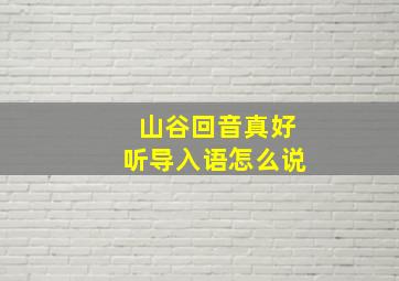 山谷回音真好听导入语怎么说