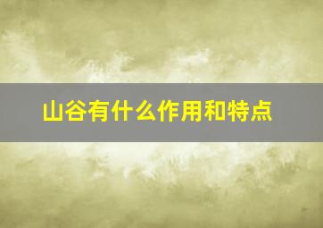 山谷有什么作用和特点