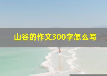 山谷的作文300字怎么写