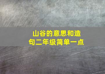 山谷的意思和造句二年级简单一点