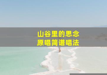 山谷里的思念原唱简谱唱法