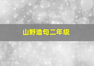 山野造句二年级