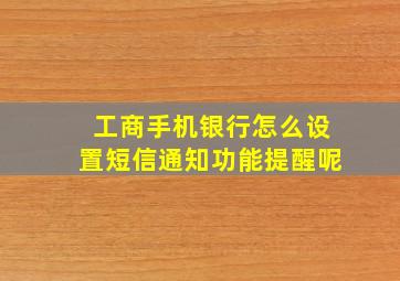 工商手机银行怎么设置短信通知功能提醒呢