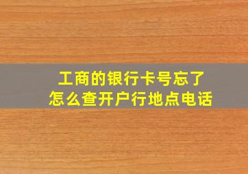 工商的银行卡号忘了怎么查开户行地点电话