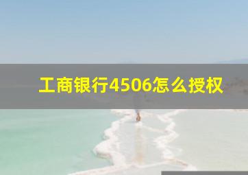 工商银行4506怎么授权