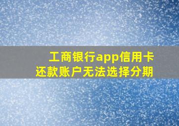 工商银行app信用卡还款账户无法选择分期