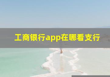 工商银行app在哪看支行