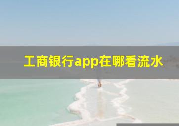 工商银行app在哪看流水