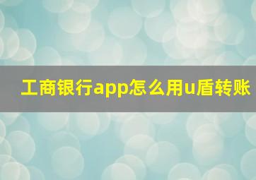 工商银行app怎么用u盾转账