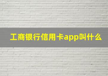 工商银行信用卡app叫什么