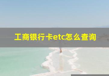 工商银行卡etc怎么查询