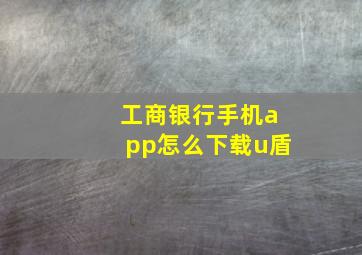 工商银行手机app怎么下载u盾